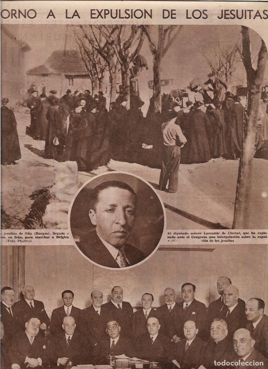 Collezionismo: A&Ntilde;O 1932 RECORTE PRENSA EXPULSION JESUITAS O&Ntilde;A BURGOS ADUANA IRUN PASO FRONTERA FRANCIA TREN TRANVIA