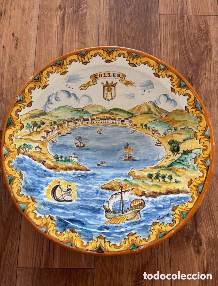 Coleccionismo: Plato decorativo Soller pintado a mano - Foto 1