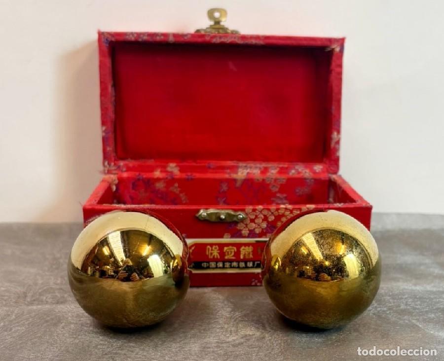 Coleccionismo: Bolas Chinas de Boading Doradas - Foto 4