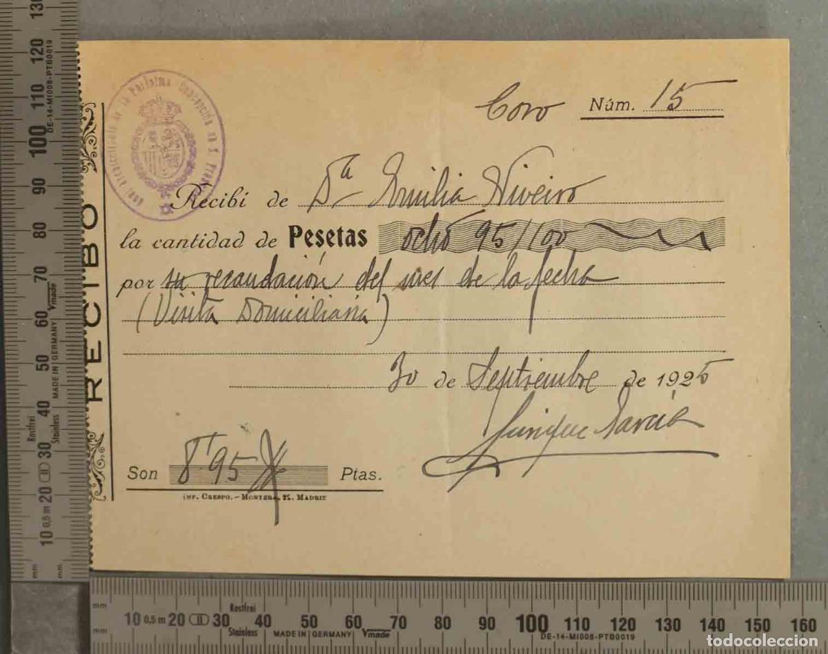 Coleccionismo: RECIBO. RECAUDACION. 1925 - Foto 1