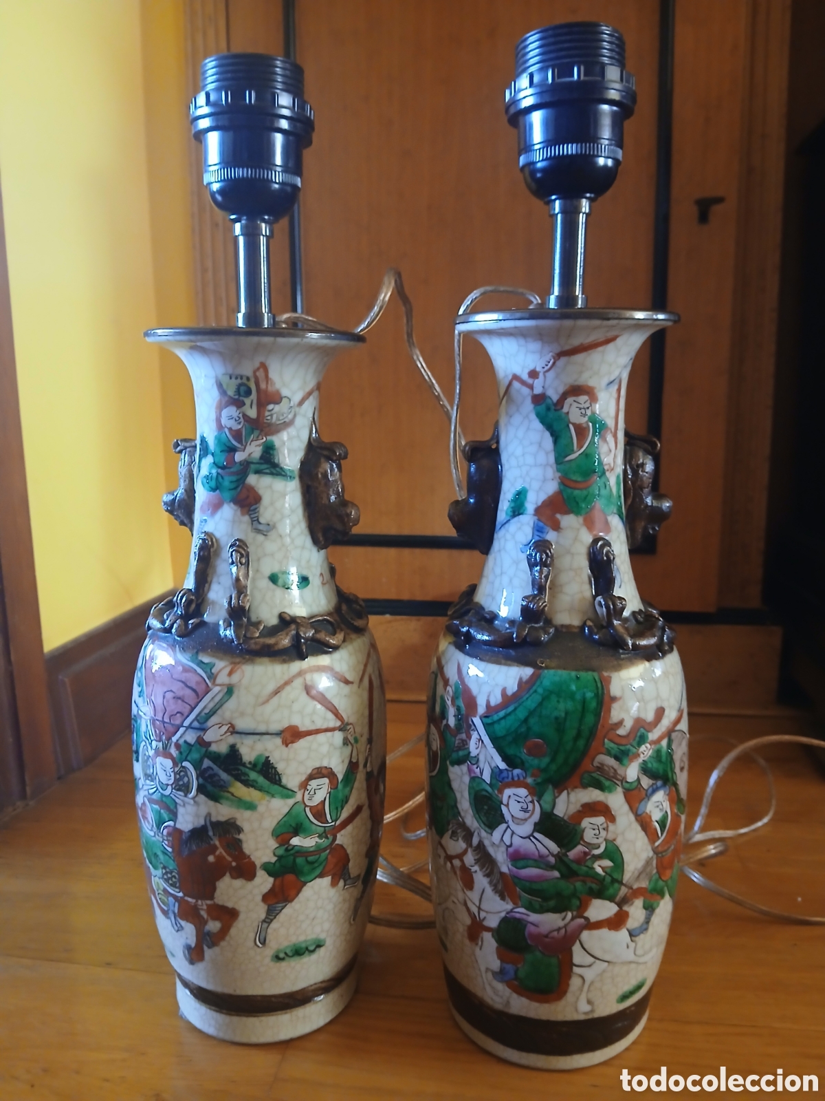 Collectionnisme: 2 l&aacute;mparas porcelana Nanking Chino