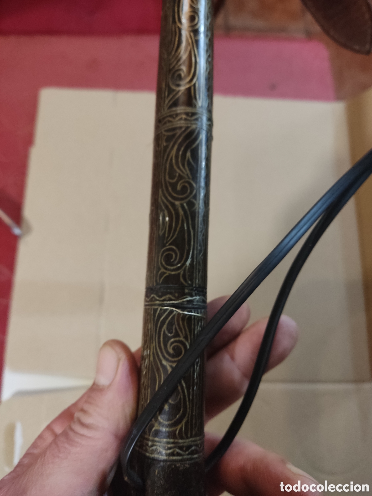 Coleccionismo: Fusta para caballo madera y metal - Foto 3