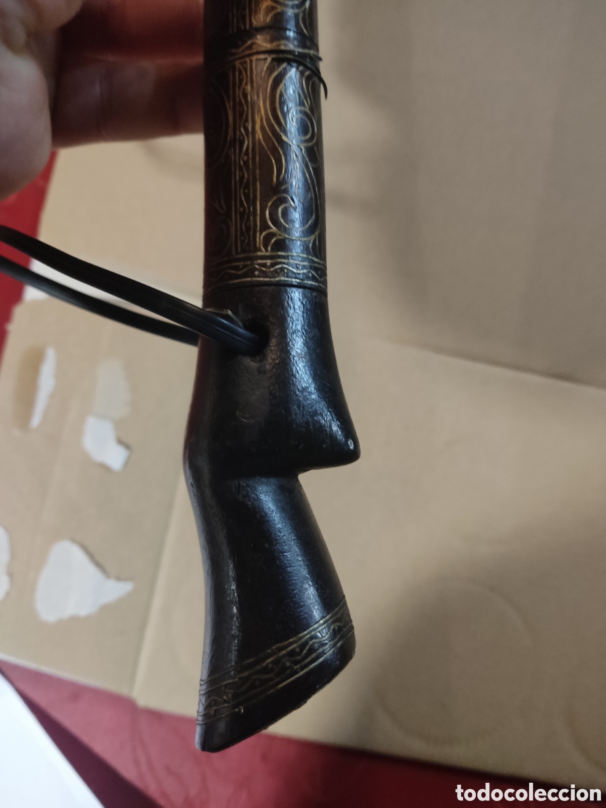 Coleccionismo: Fusta para caballo madera y metal - Foto 6