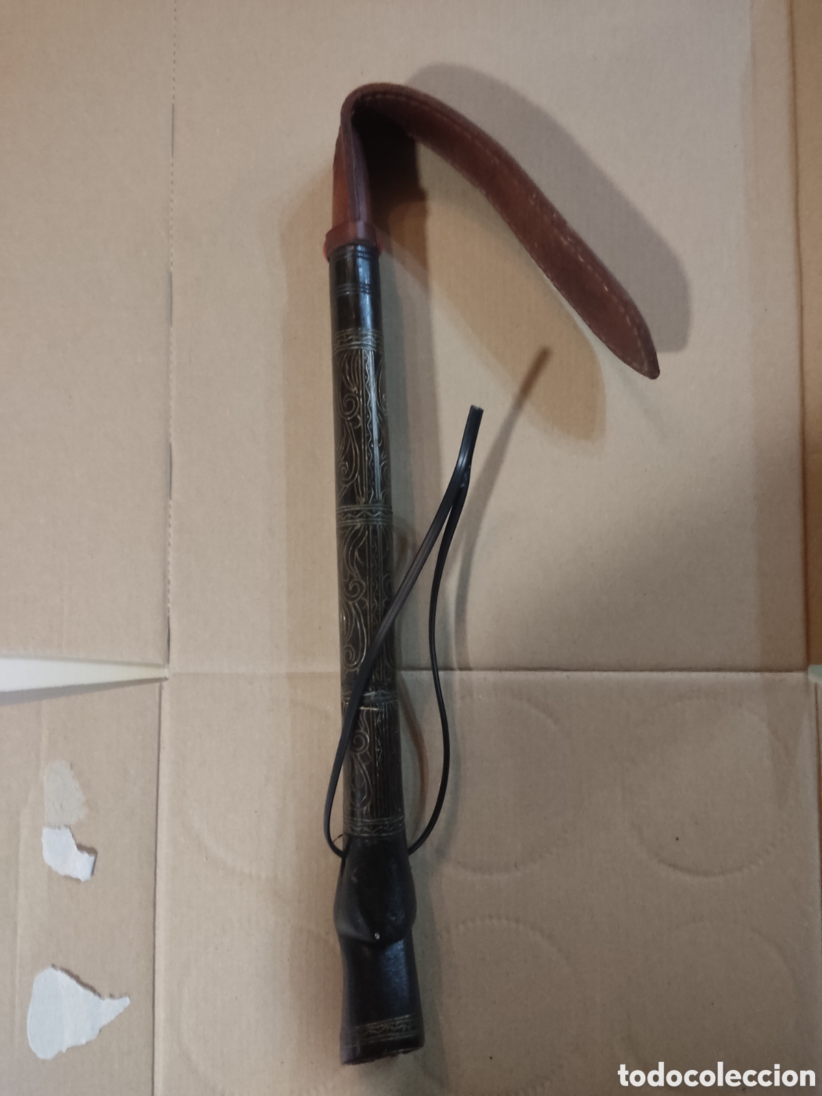 Coleccionismo: Fusta para caballo madera y metal - Foto 1