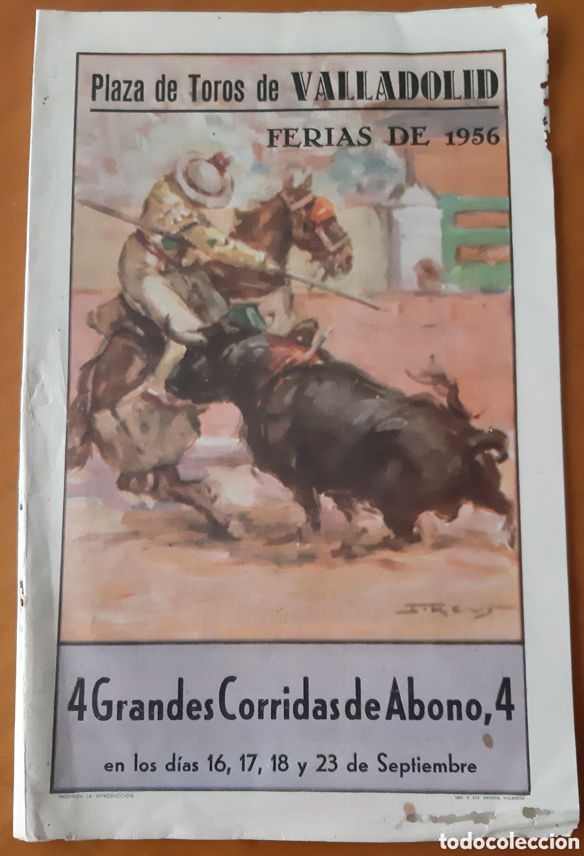 Collecting paper: Valladolid. Ferias 1956. Corridas de abono. Programa original.