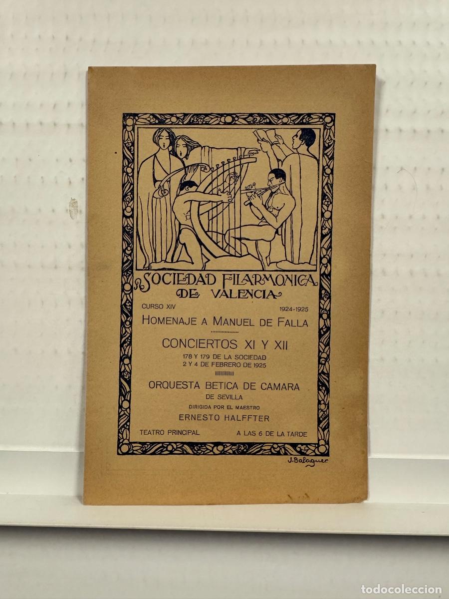 Collezionismo: Programa Sociedad Filarmonica de Valencia, A&ntilde;o 1925