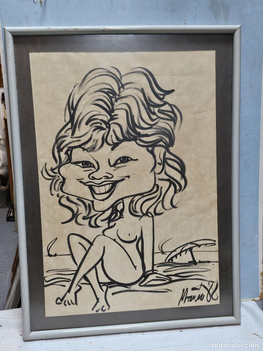 Coleccionismo: cuadro con caricatura vintage - Foto 1