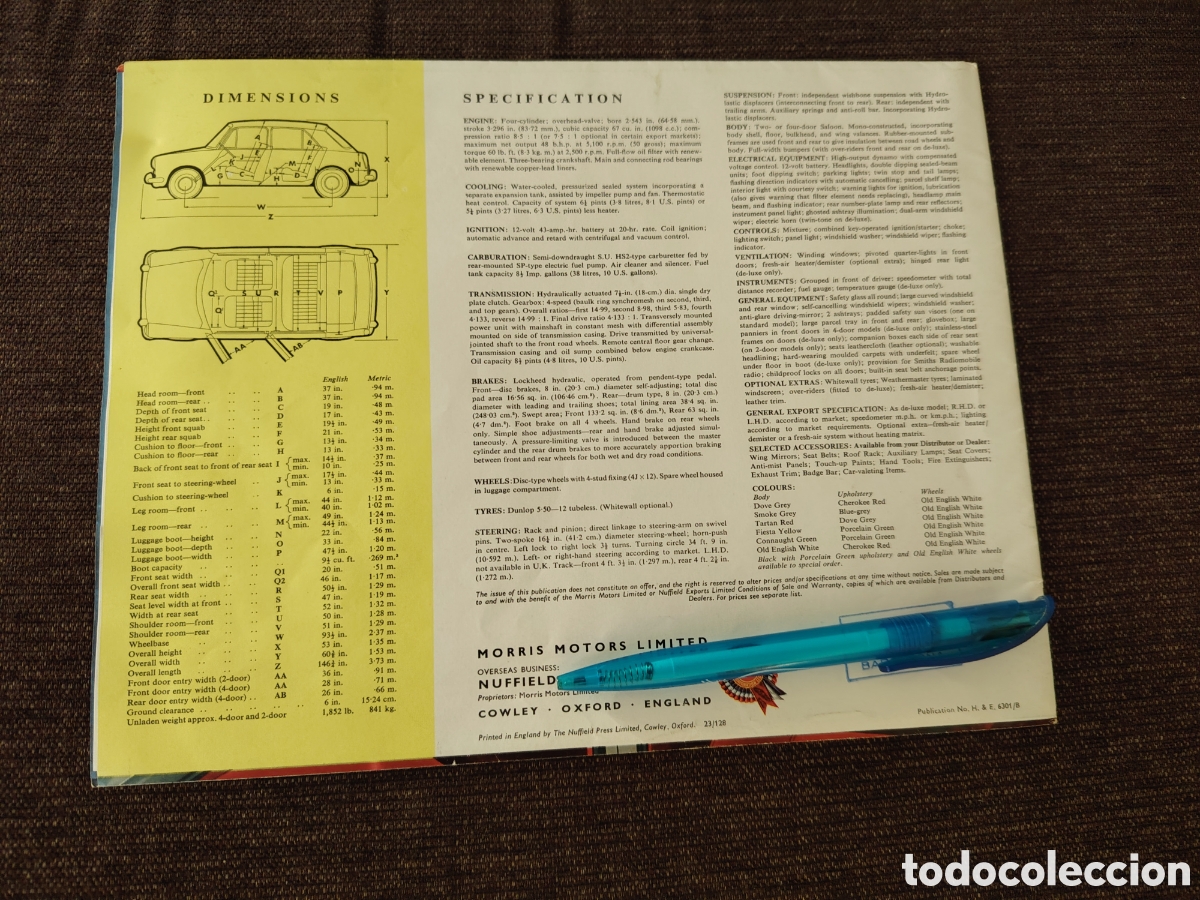 Coleccionismo: Cat&aacute;logo Morris 1100.Desplegable - Foto 2