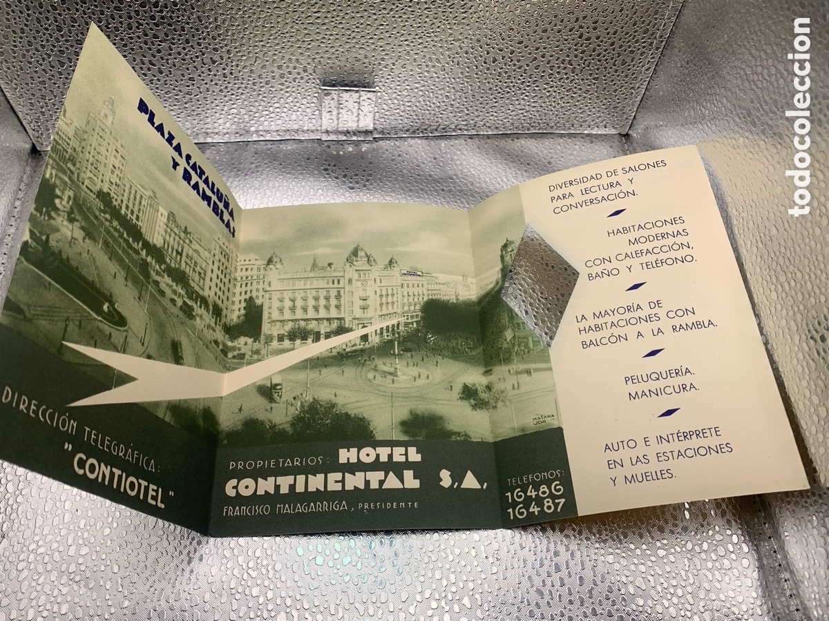 Coleccionismo: &bull;Antiguo Programa Desplegable- HOTEL CONTINENTAL BARCELONA - Foto 3