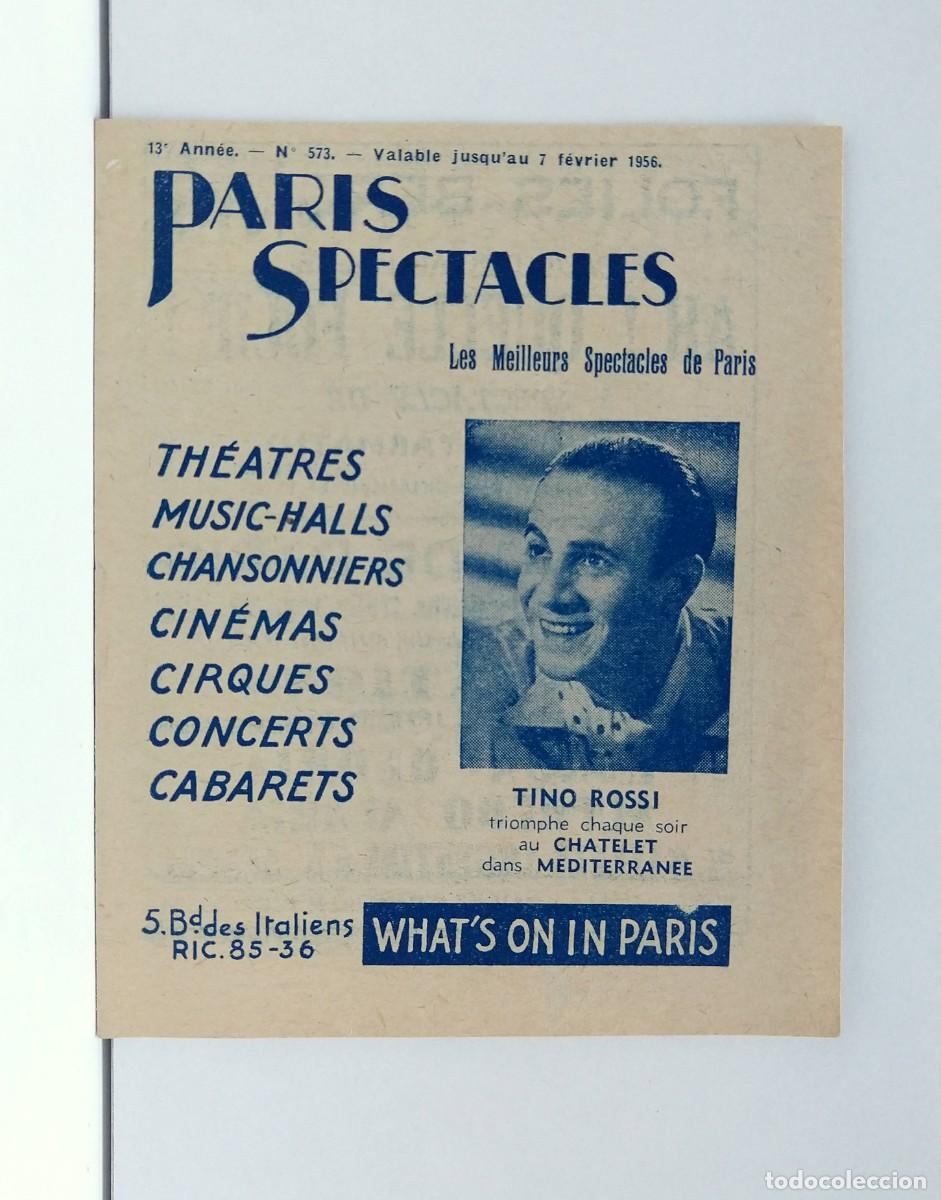Coleccionismo: Paris Spectacles &ndash; Les Meilleurs spectacles de paris 1956