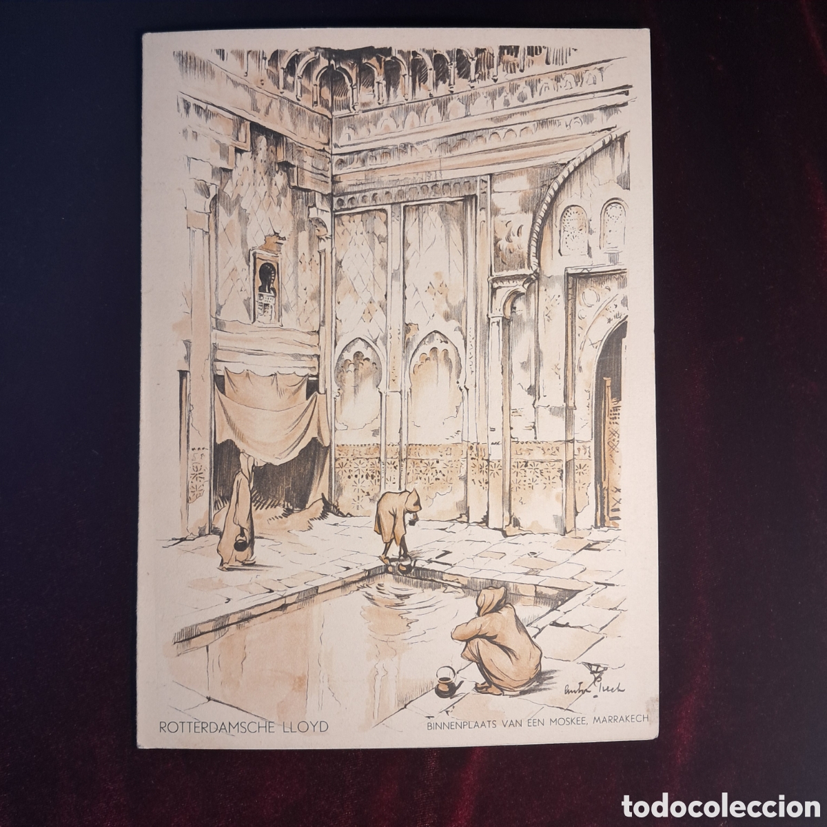 Coleccionismo: Men&uacute;/menukaart ilustrado por ANTON PIECK. Rotterdamsche Lloyd. M/v Willem Ruys. 1948