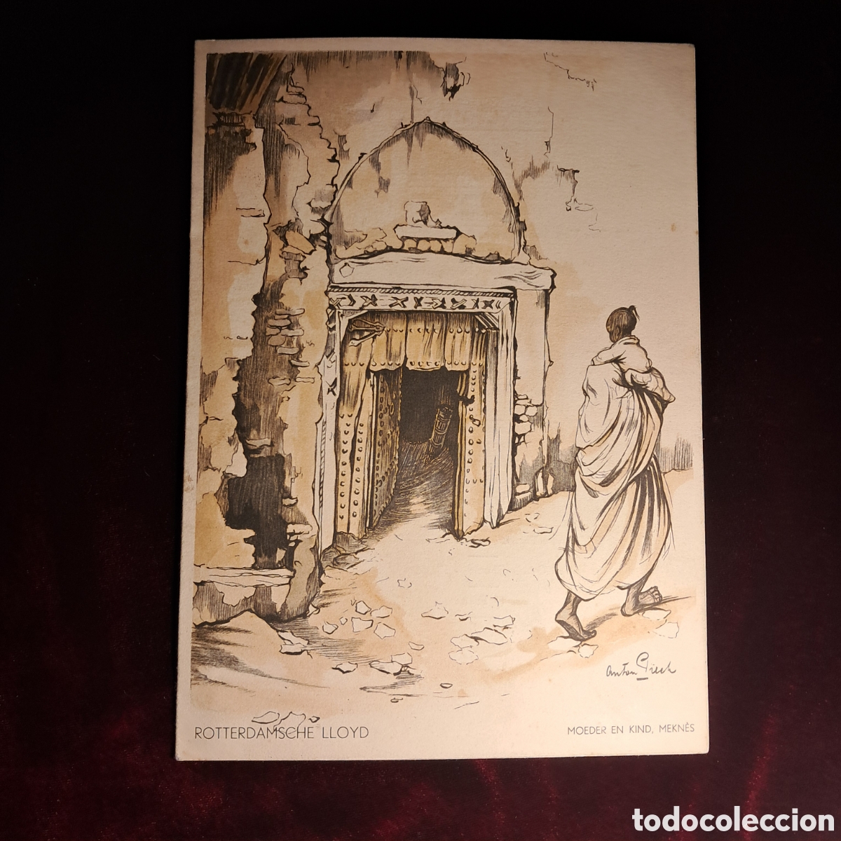 Coleccionismo: Men&uacute;/menukaart ilustrado por ANTON PIECK. Rotterdamsche Lloyd. M/v Willem Ruys. 1948