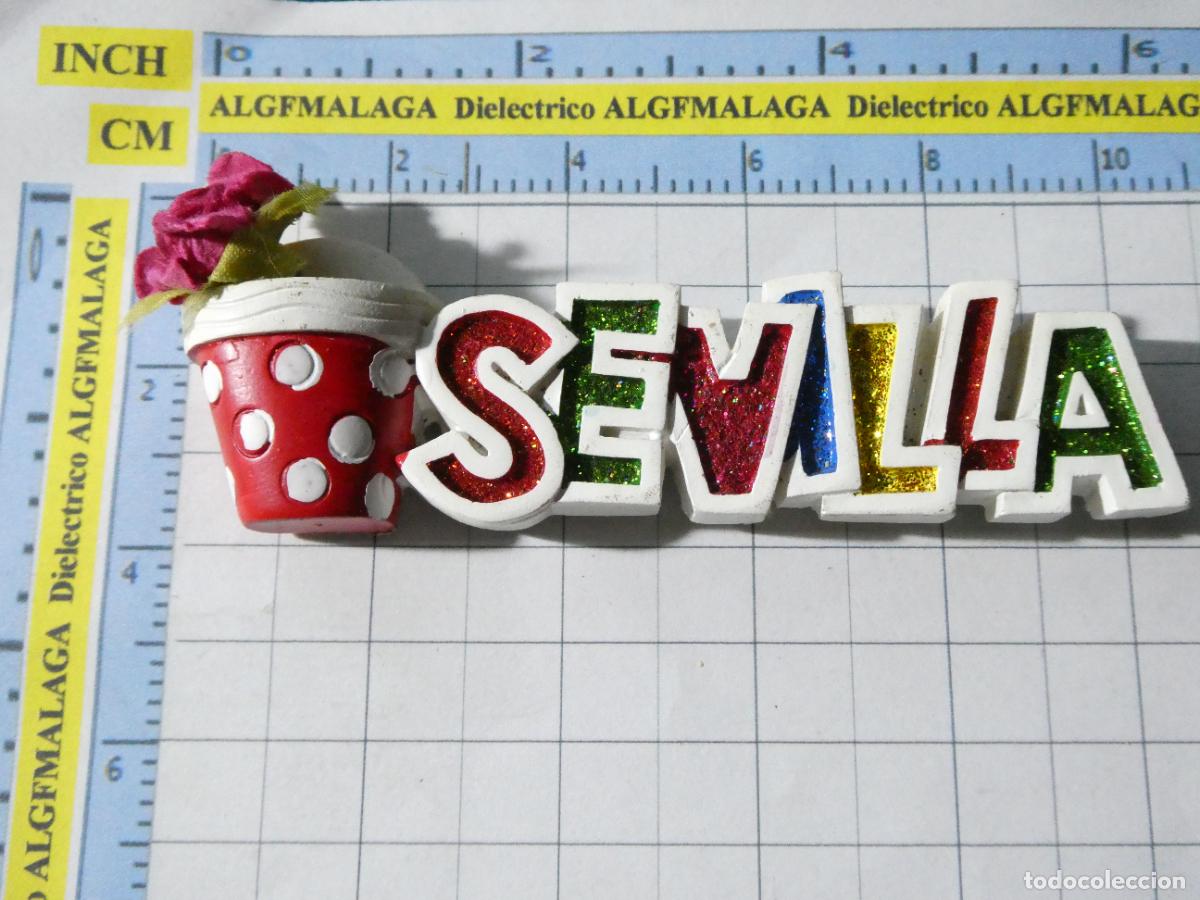 Coleccionismo: IM&Aacute;N DE NEVERA. SOUVENIR RECUERDO. SEVILLA MACETA FLORES