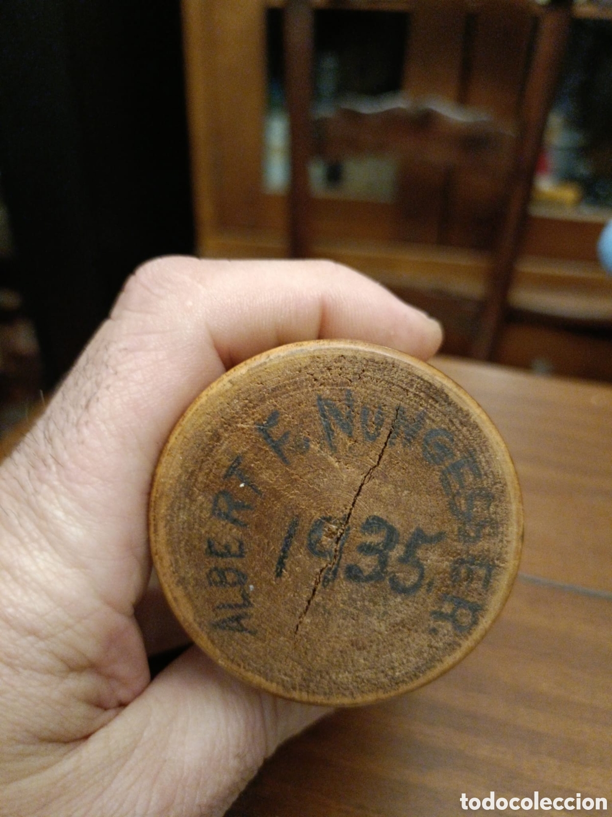 Coleccionismo: ANTIGUA HUCHA DE MADERA INGLESA 1935 - Foto 5