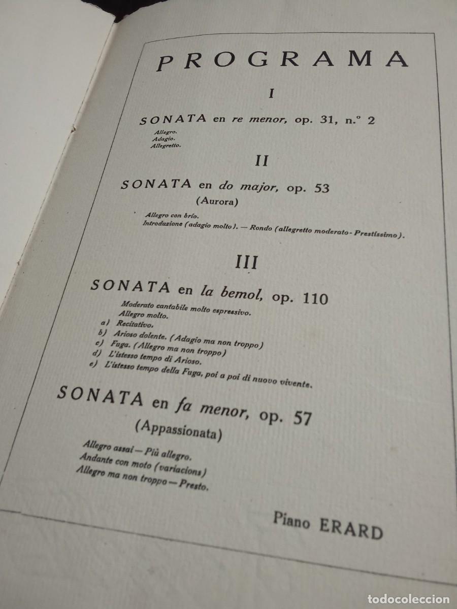 Coleccionismo: Eduard Risler.Sessi&oacute; Beethoven. - Foto 2