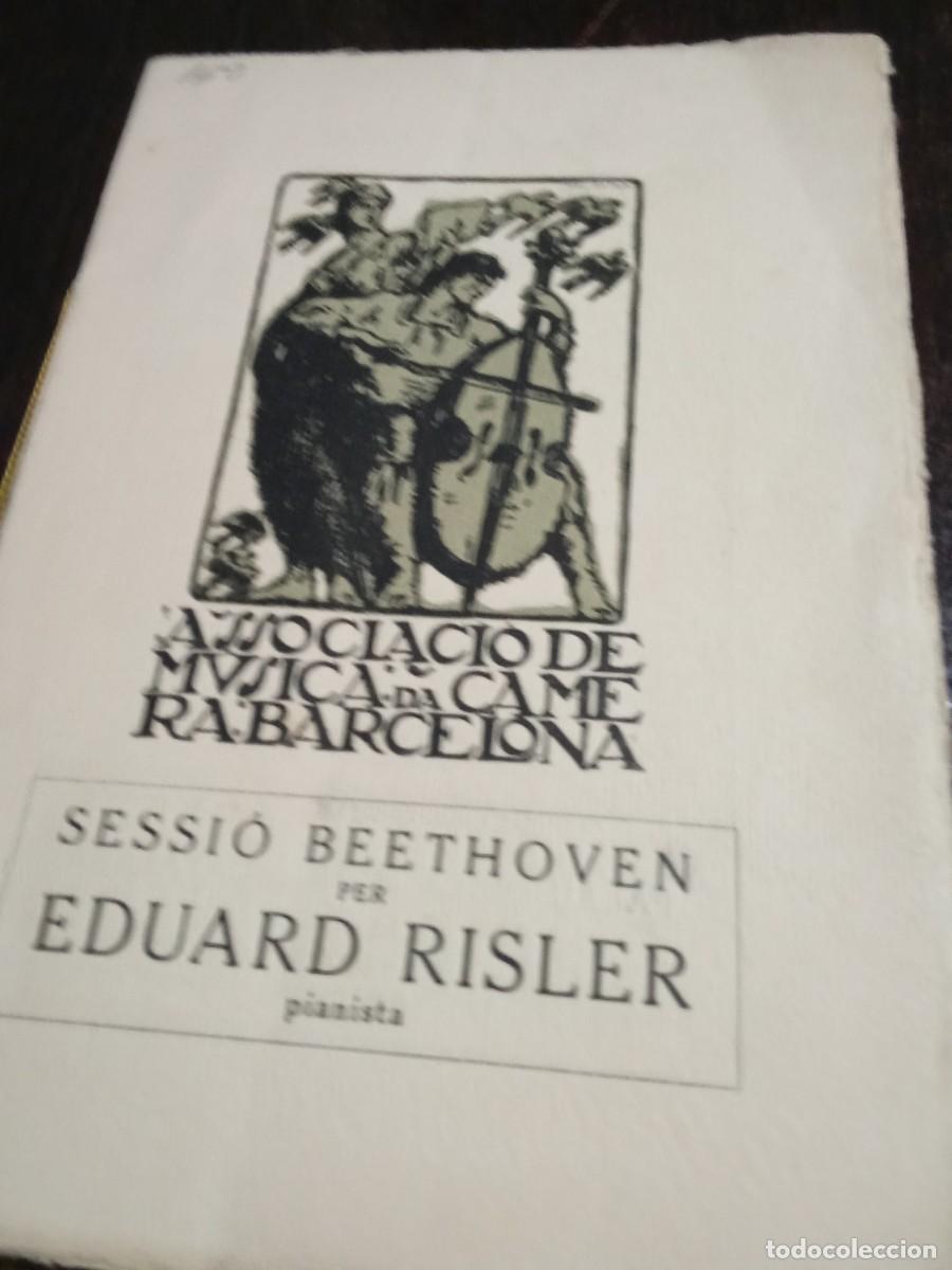 Coleccionismo: Eduard Risler.Sessi&oacute; Beethoven. - Foto 1