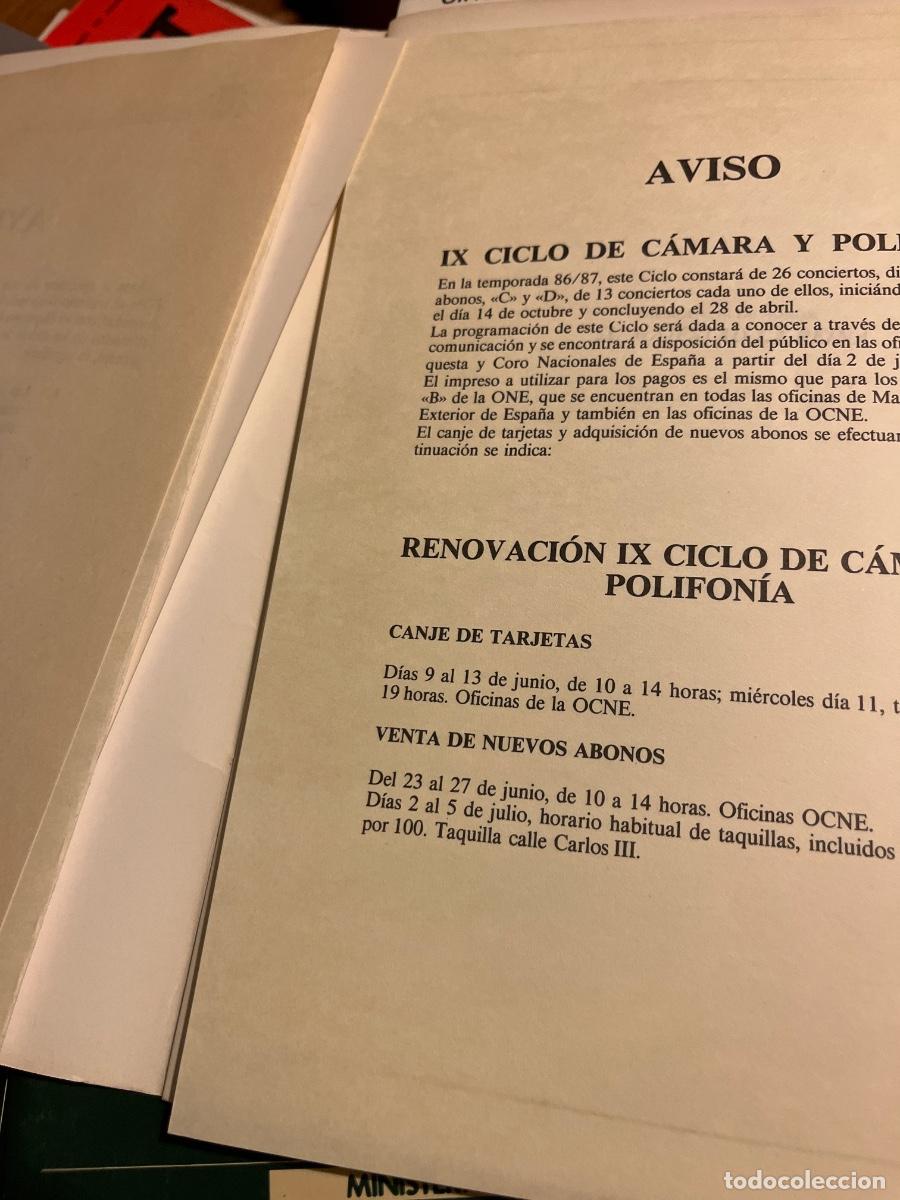 Coleccionismo: 2 programas de mano del Teatro Real, temporada 1985/86 - Foto 4