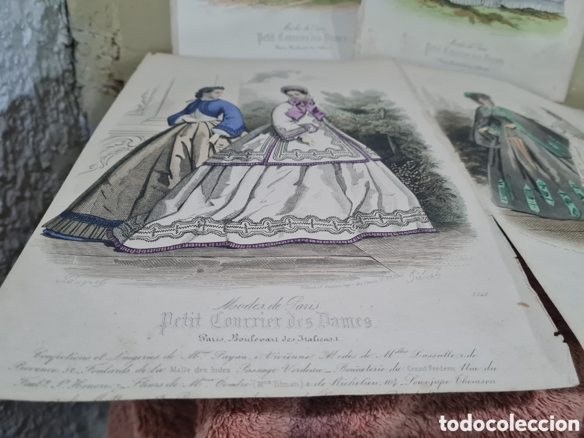 Coleccionismo: Cuatro l&aacute;minas de Modas de Par&iacute;s - Foto 7