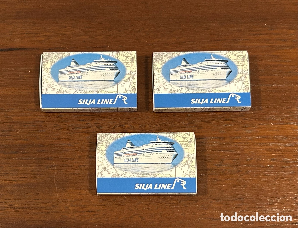 Coleccionismo: 3 CAJAS DE CERILLAS. SILJA LINE. COMPA&Ntilde;&Iacute;A NAVIERA FINLANDESA. FINLANDIA