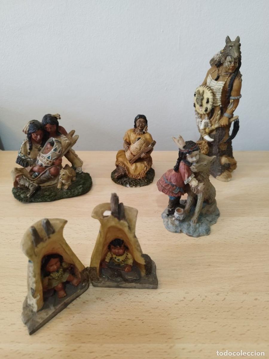 Coleccionismo: Lote de 5 figuras indios nativos americanos