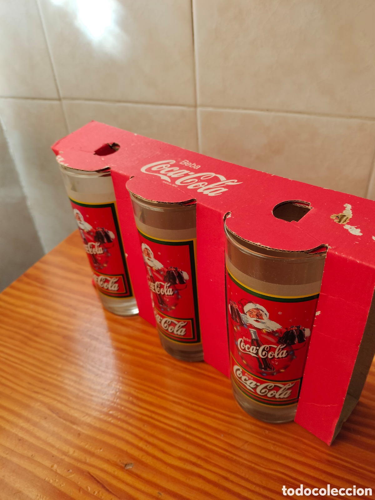 Coleccionismo: Set 3 Vasos Coca-Cola Pap&aacute; Noel - Foto 3