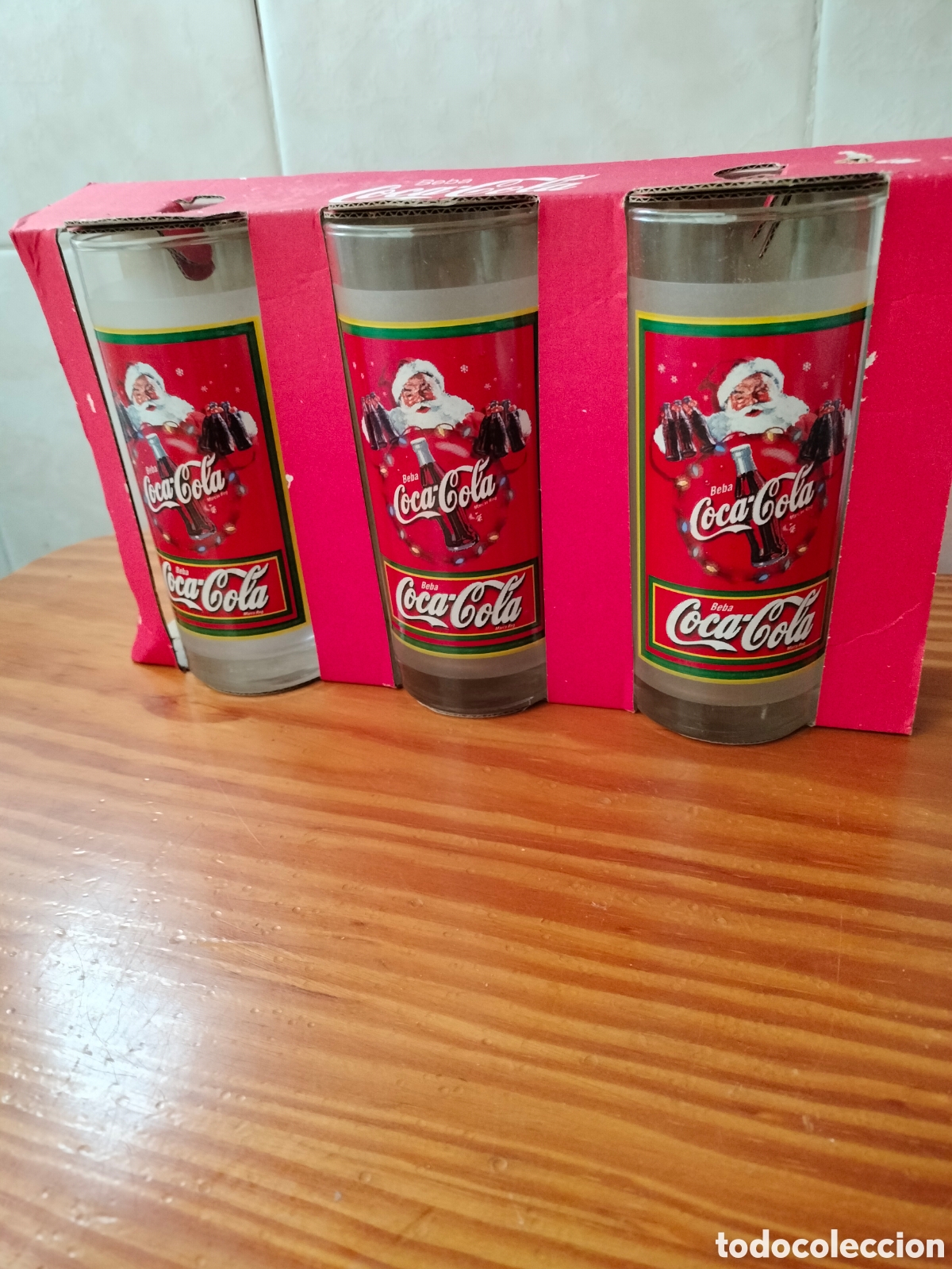 Coleccionismo: Set 3 Vasos Coca-Cola Pap&aacute; Noel - Foto 8