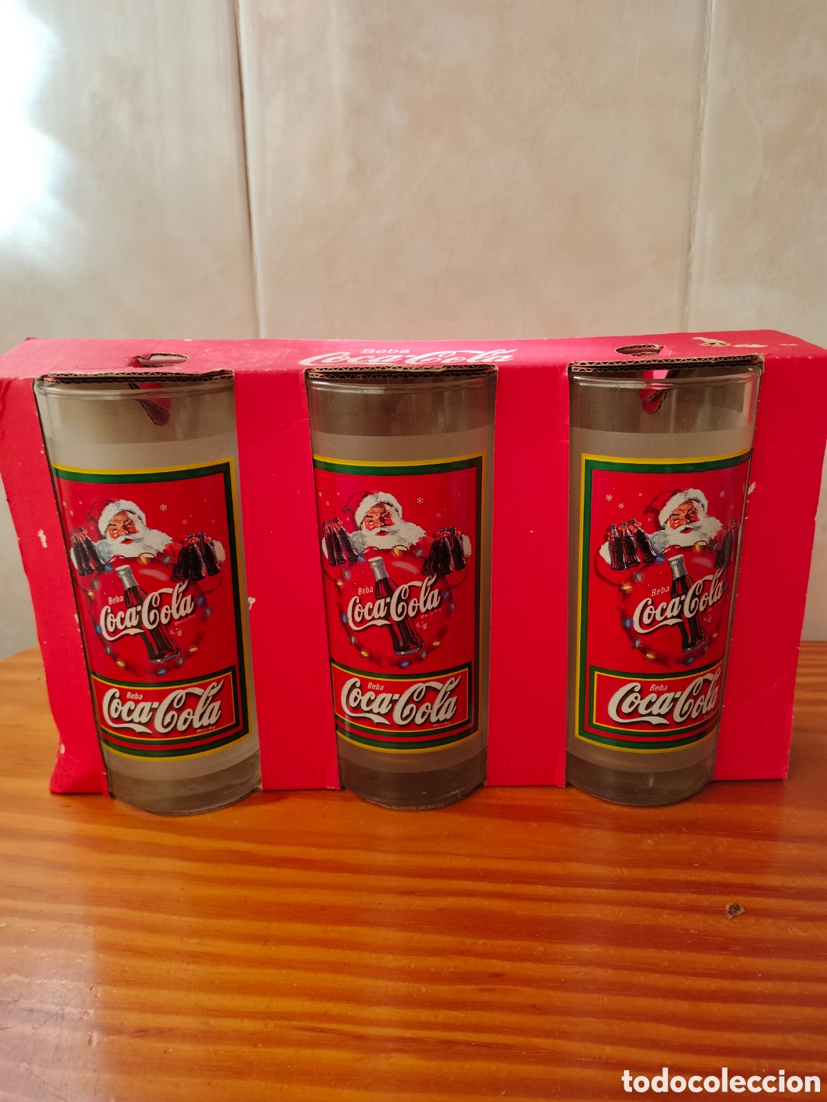 Coleccionismo: Set 3 Vasos Coca-Cola Pap&aacute; Noel - Foto 1