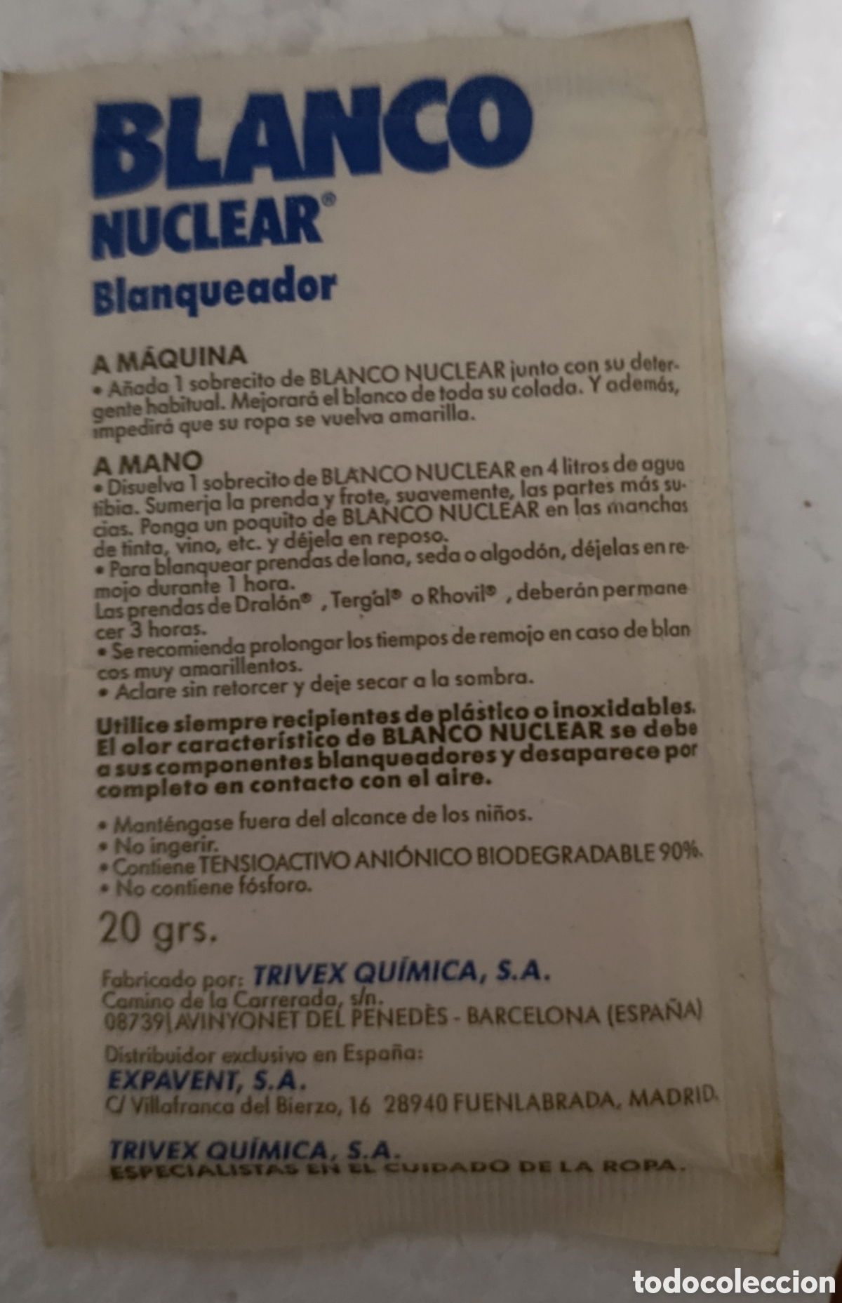 Coleccionismo: SOBRE SIN ABRIR ANTIGUO BLANCO NUCLEAR - Foto 2