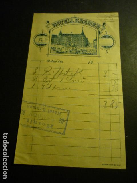 Coleccionismo: HOTEL KRAMER FACTURA MENU - Foto 1
