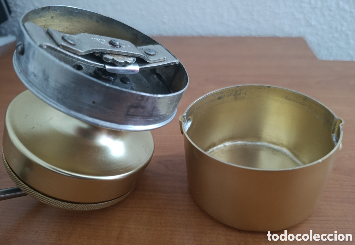 Coleccionismo: MOLINILLO DE CAF&Eacute; EN ALUMINIO DORADO, MARCA ESAZA. - Foto 4