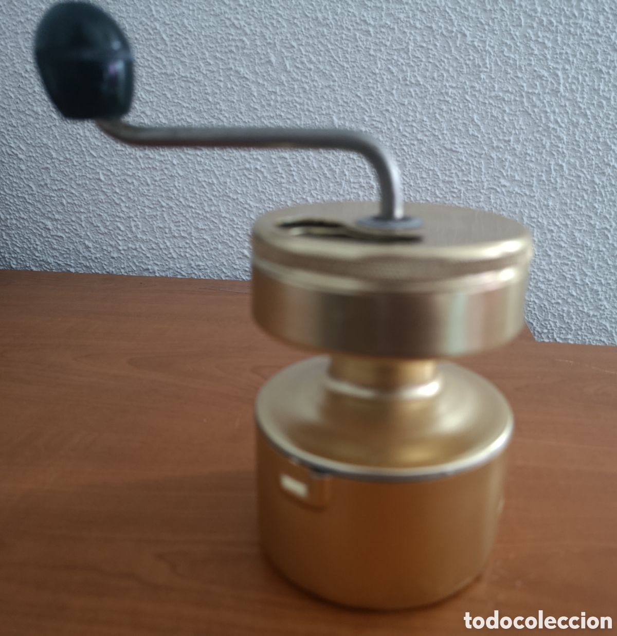 Coleccionismo: MOLINILLO DE CAF&Eacute; EN ALUMINIO DORADO, MARCA ESAZA. - Foto 6