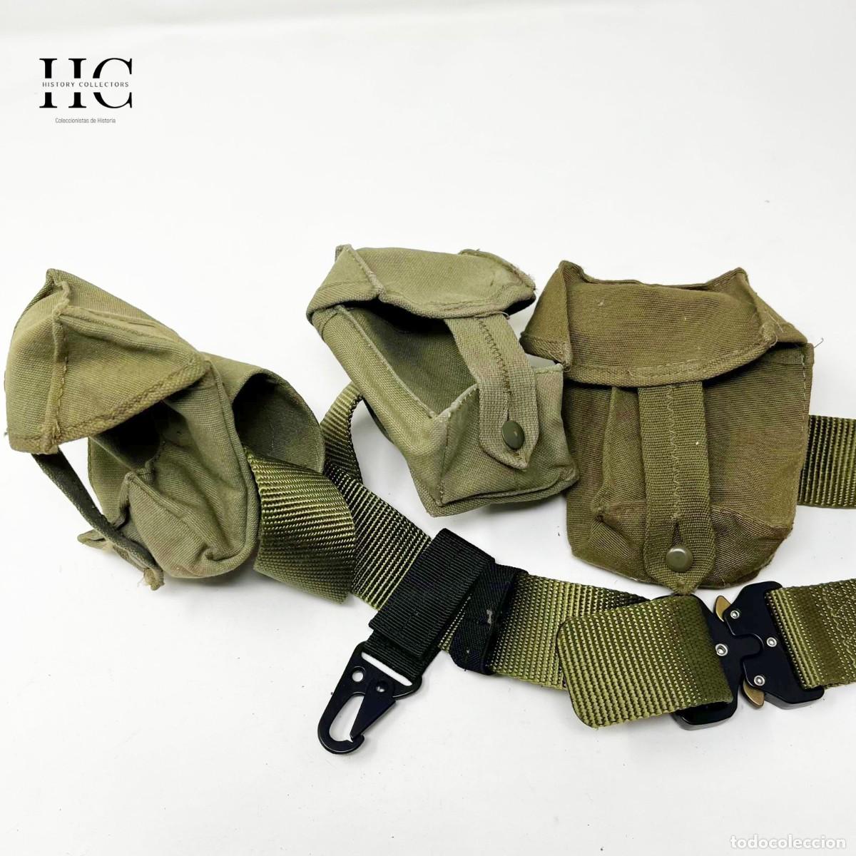 Coleccionismo: Lote equipo militar: cintur&oacute;n t&aacute;ctico y 3 cartucheras textiles &ndash; material de dotaci&oacute;n