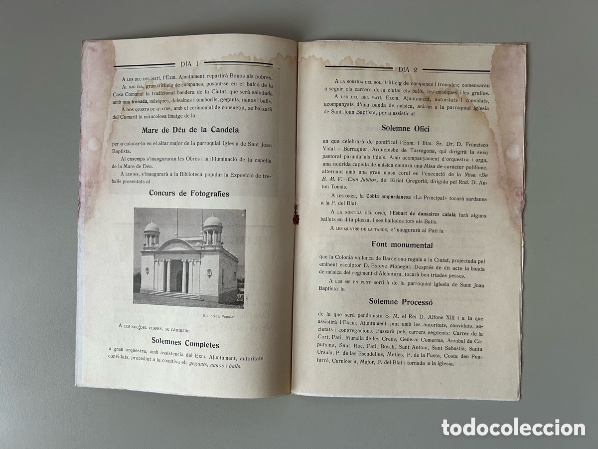 Coleccionismo: Programa Candela Valls 1921 - Decennals - Foto 3