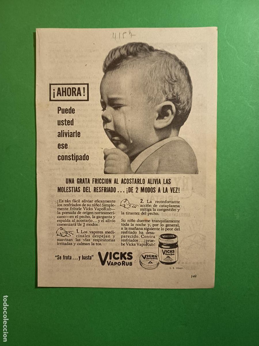 Coleccionismo: VICKS VAPORUB - ABRIL 1957 - Foto 1