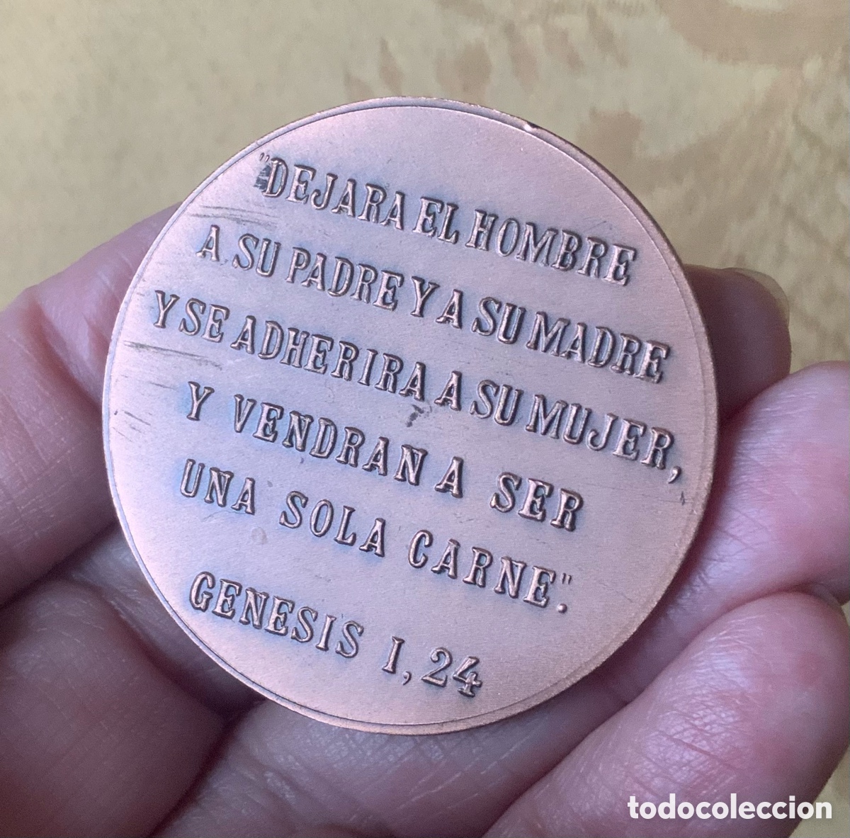 Coleccionismo: MONEDA COBRE CONMEMORATIVA DE BODAS DE ORO - Foto 5