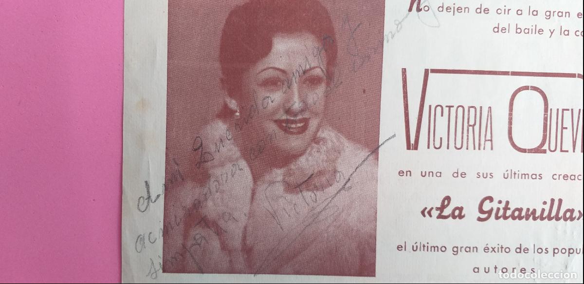 Coleccionismo: PROGRAMA DEL TEATRO. Victoria Quevedo. La Gitanilla. Autografiado. - Foto 3