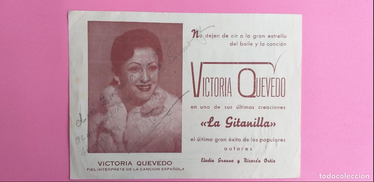 Coleccionismo: PROGRAMA DEL TEATRO. Victoria Quevedo. La Gitanilla. Autografiado. - Foto 1