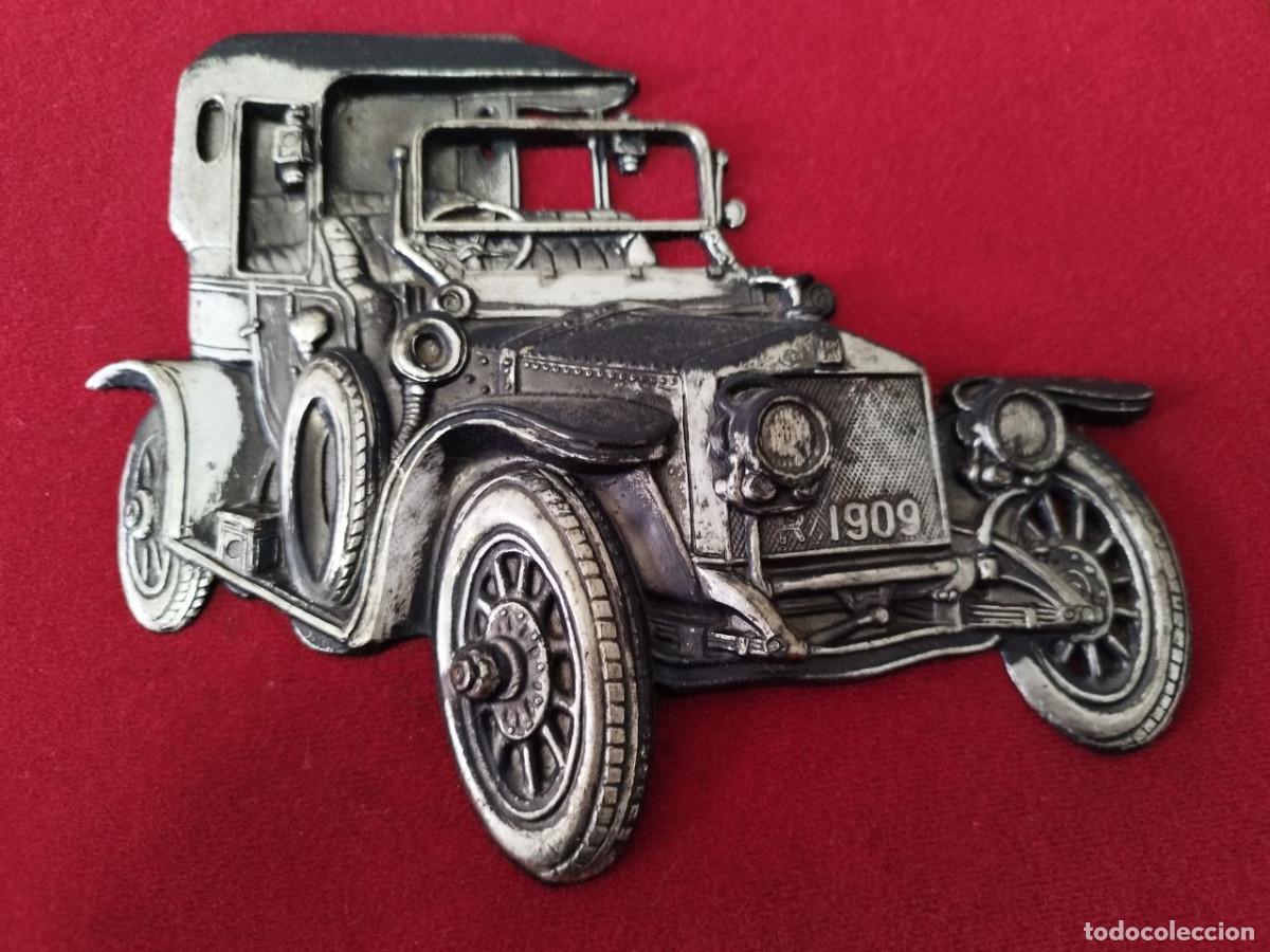 Coleccionismo: Cuadro de coche antiguo en relieve 1909 Rolls Royce modelo Silver Ghost - Foto 1