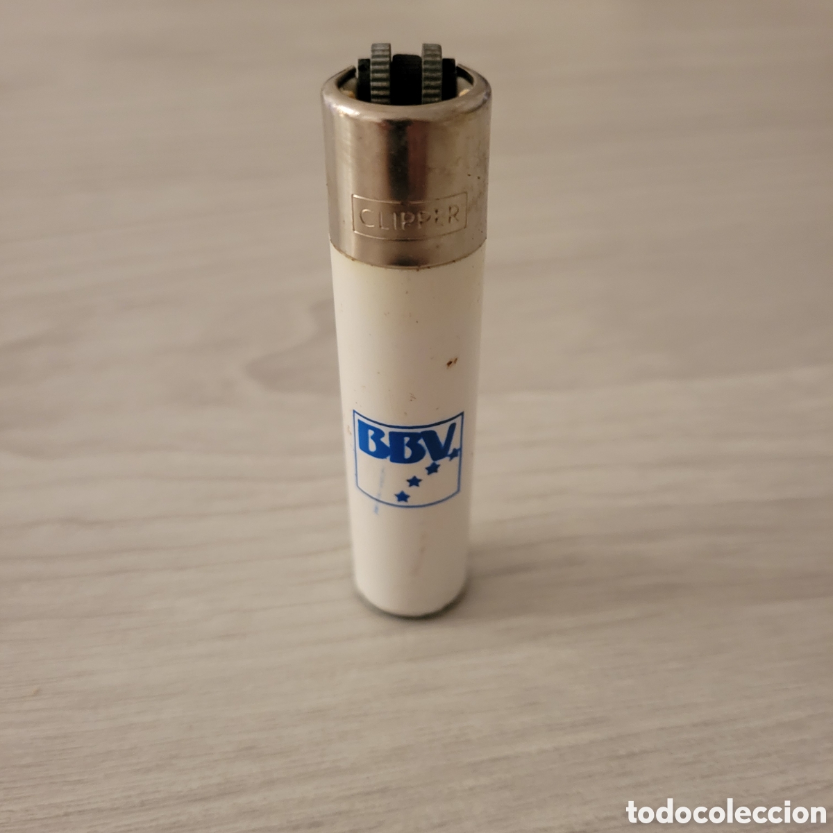 Coleccionismo: Mechero recargable Clipper con logo BBV - Foto 1