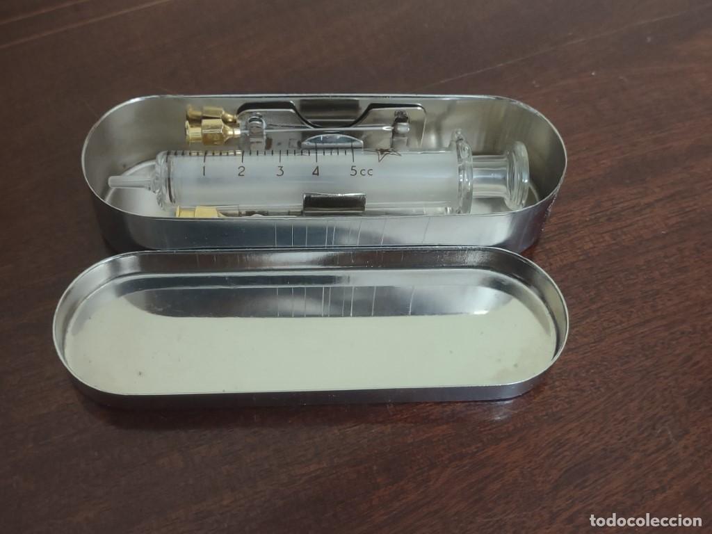 Coleccionismo: CAJA ESTERILIZADORA CON JERINGUILLA DE CRISTAL - Foto 2