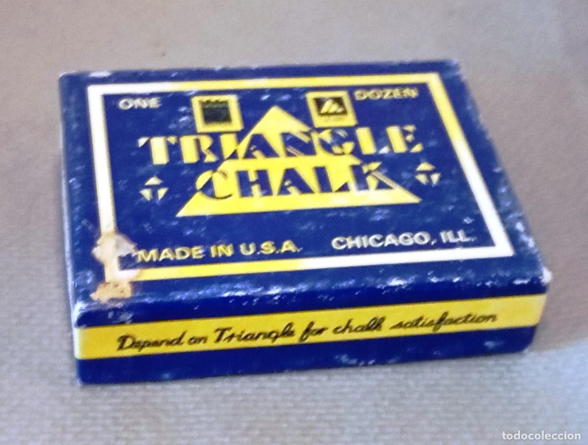 Coleccionismo: Caja de tizas Triangle para billar, fabricada en EE. UU. - Foto 1