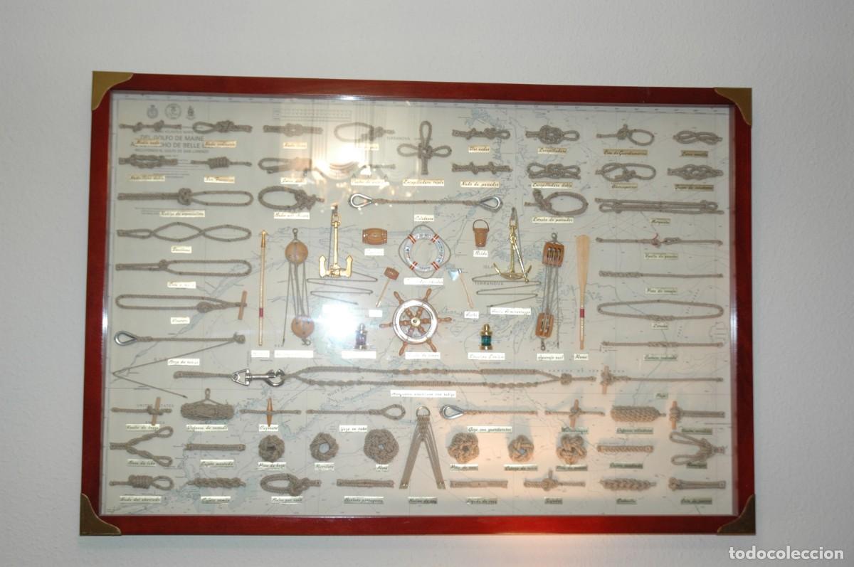 Coleccionismo: CUADRO DE NUDOS Y ACCESORIOS MARINOS Espectacular - Foto 2