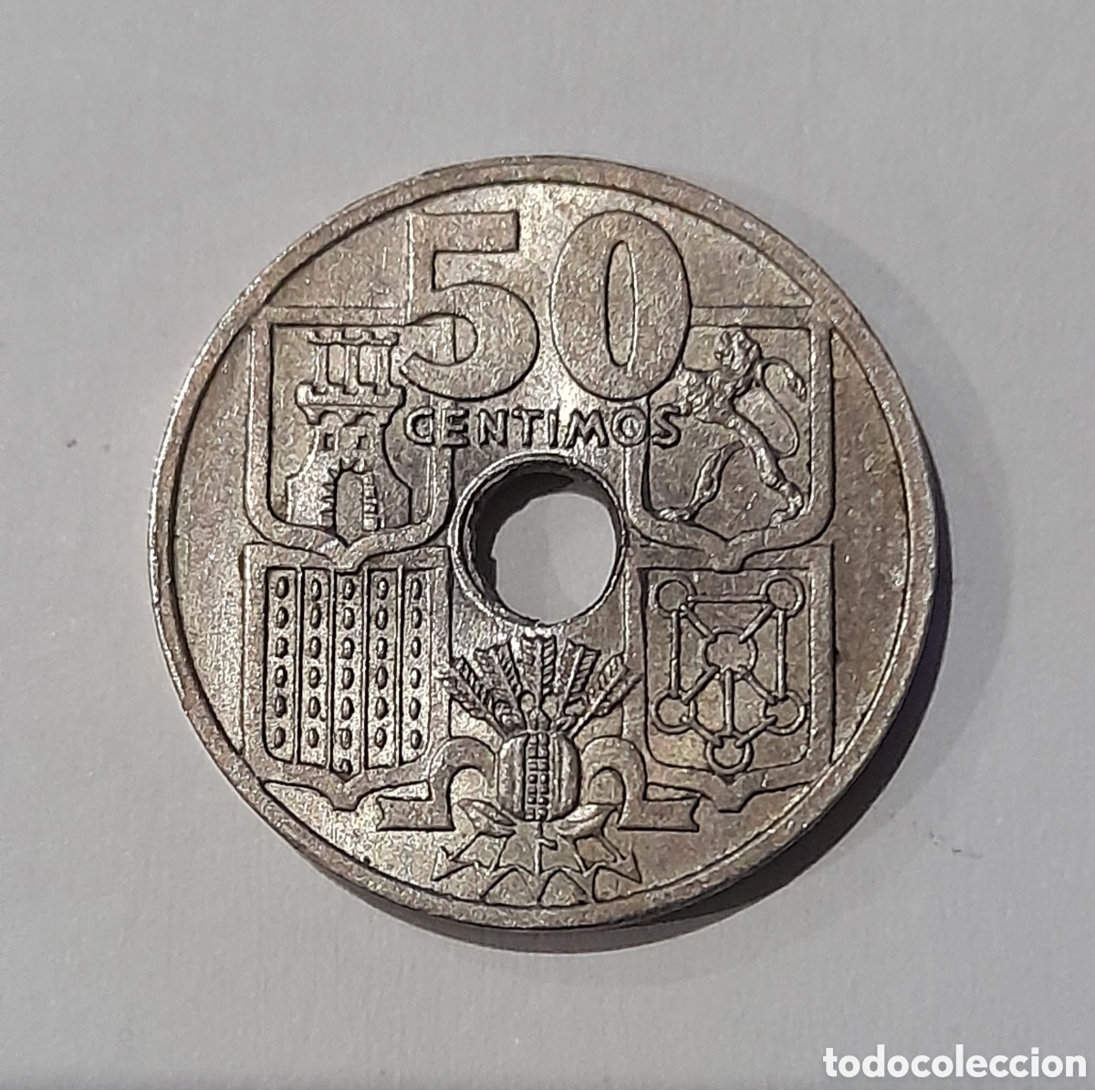 Collezionismo: 50 C&eacute;ntimos 1949 *19 *51 S/C con errores. M&aacute;s monedas en mi perfil.
