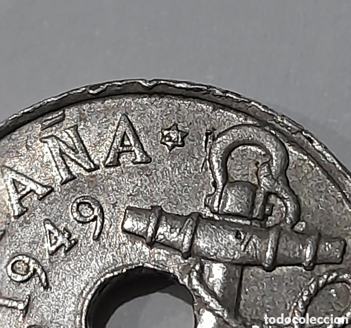 Collezionismo: 50 C&eacute;ntimos 1949 * 19 *6 Error. M&aacute;s Monedas Antiguas en mi perfil.