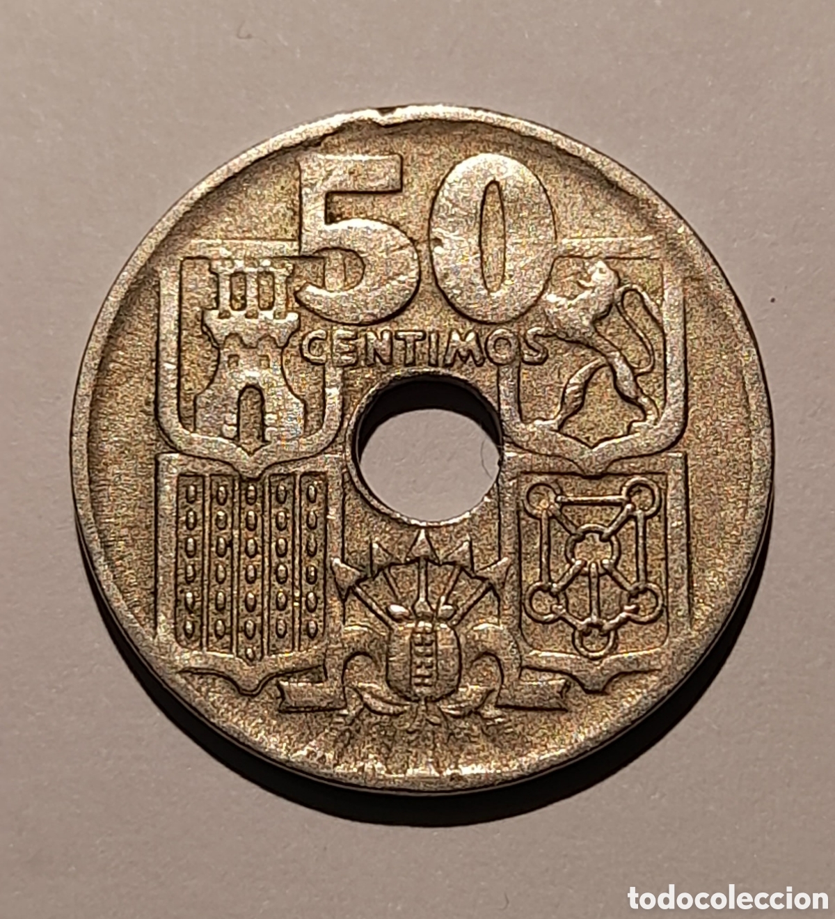 Coleccionismo: 50 C&eacute;ntimos Franco 1949 *?? *51 . M&aacute;s Monedas Antiguas en perfil