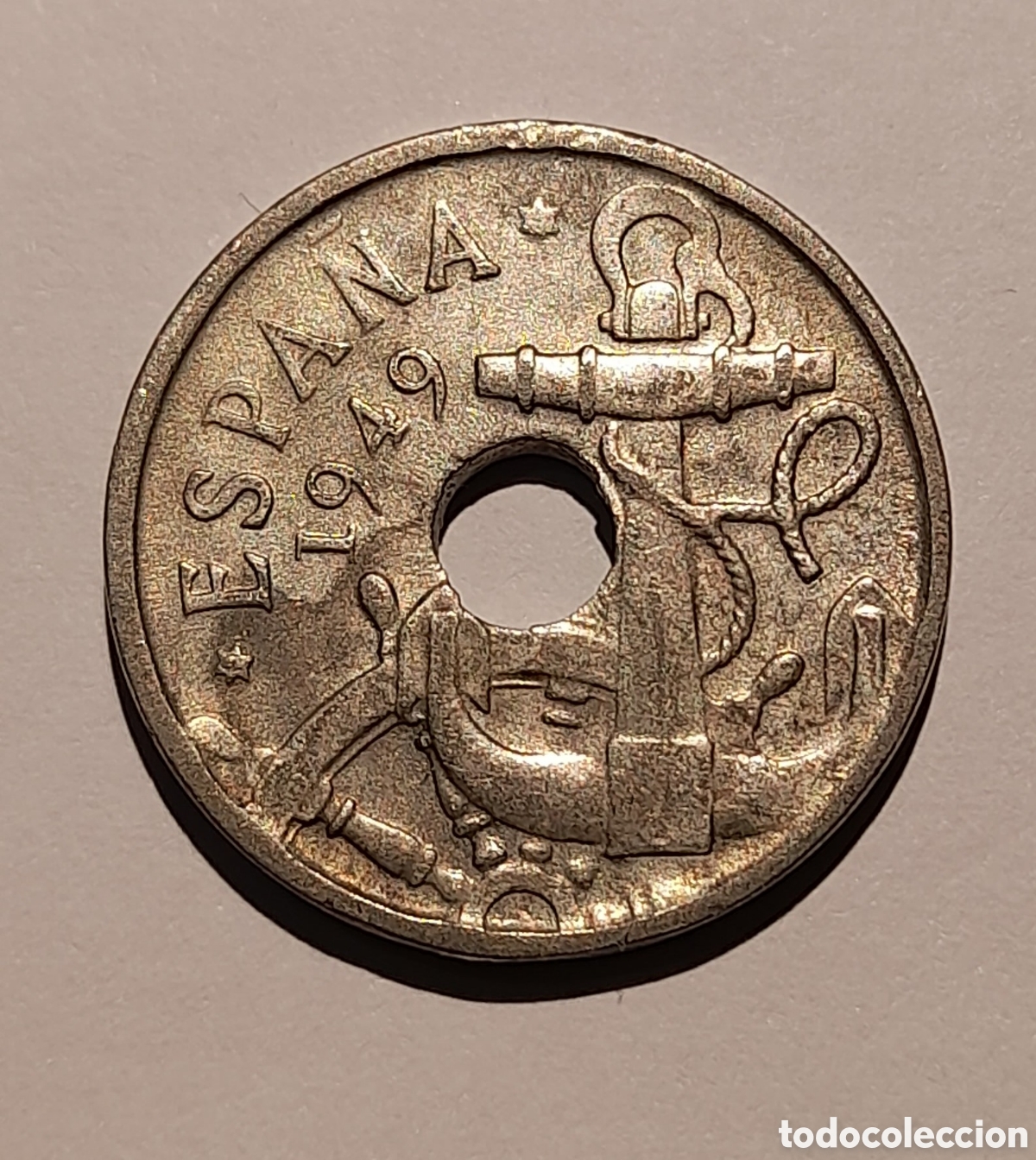 Coleccionismo: 50 C&eacute;ntimos Franco 1949 *Error 19 * Error. M&aacute;s Monedas en perfil