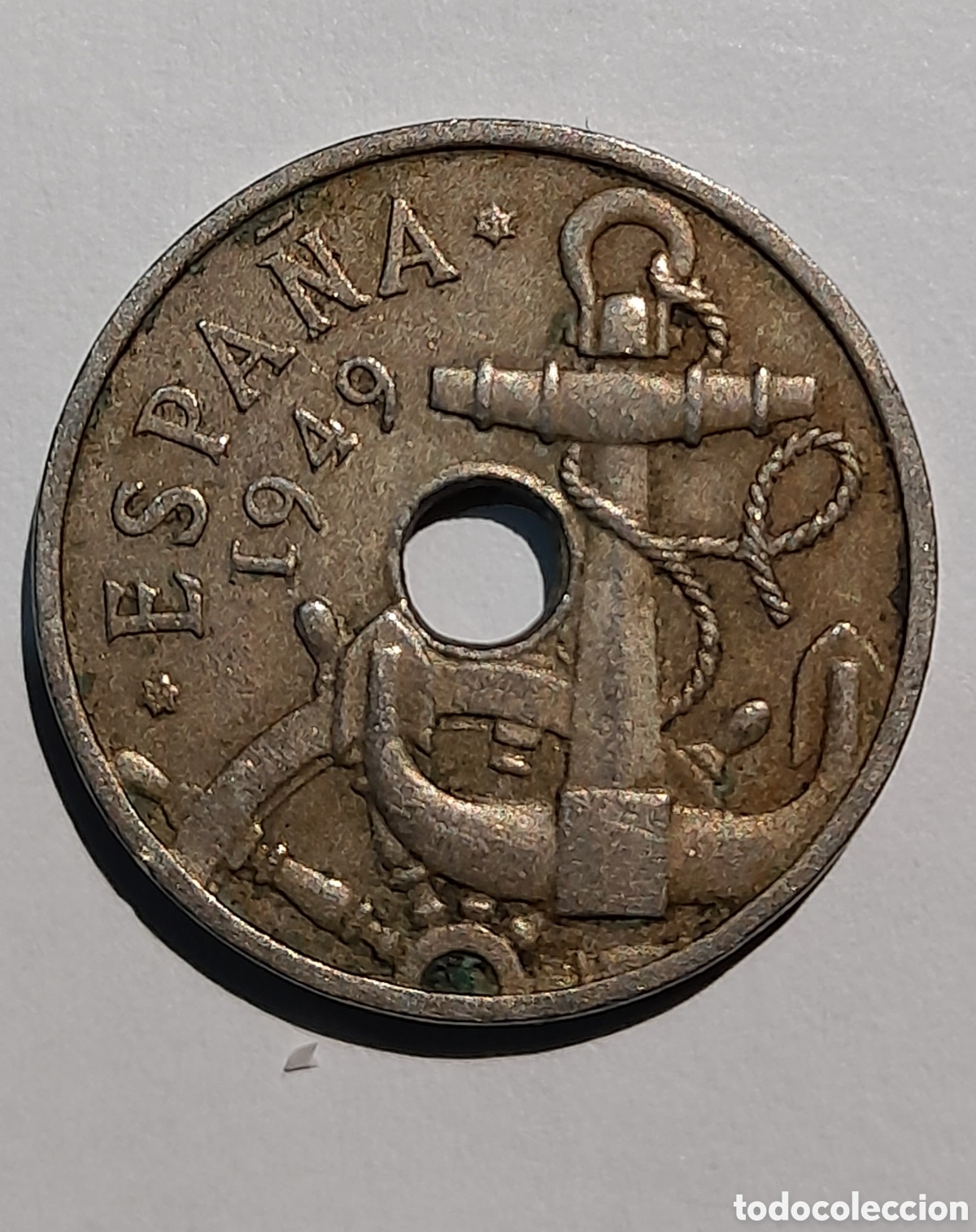Coleccionismo: 50 C&eacute;ntimos Franco 1949 *19 *51 con error . M&aacute;s Monedas Antiguas en mi perfil.