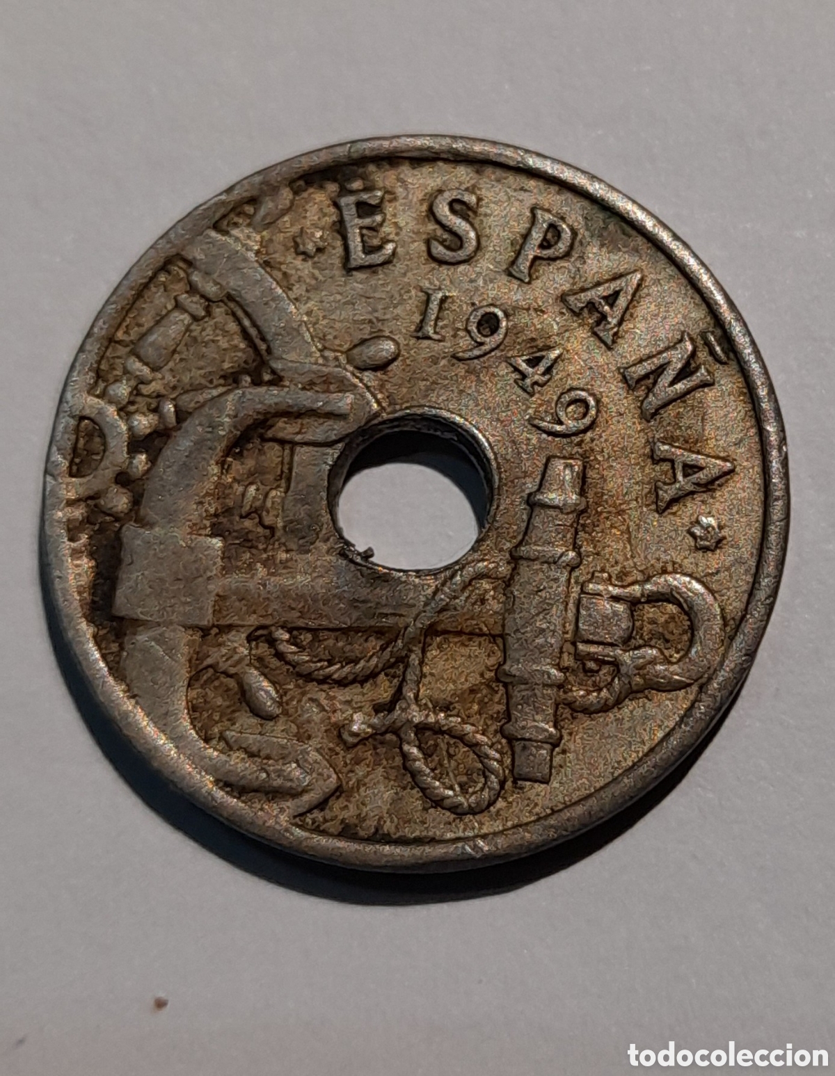 Coleccionismo: 50 C&eacute;ntimos Franco 1949 *19 * Error * 3 . M&aacute;s Monedas en mi perfil.