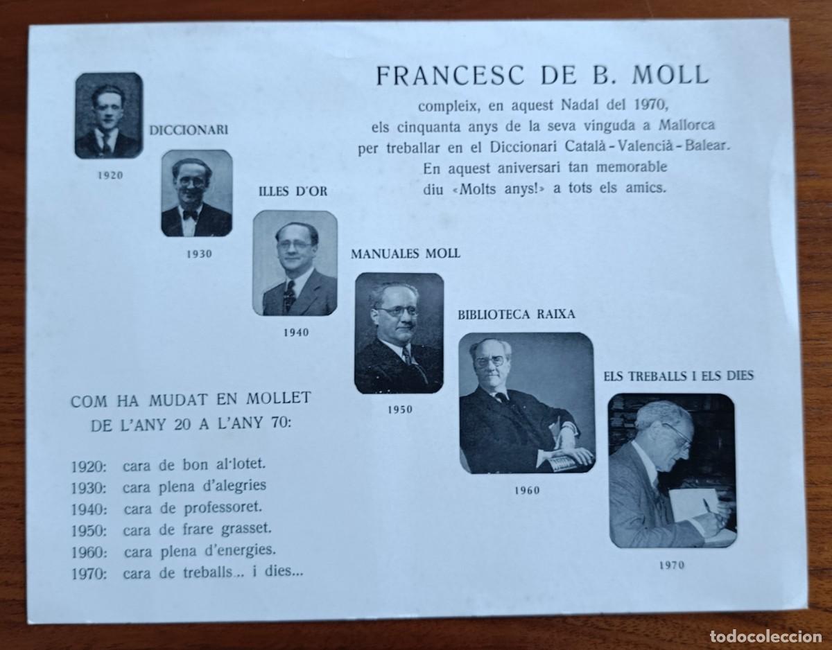 Coleccionismo: FRANCESC DE B. MOLL. COM HA MUDAT EN MOLLET. MALLORCA, 1970. - Foto 1