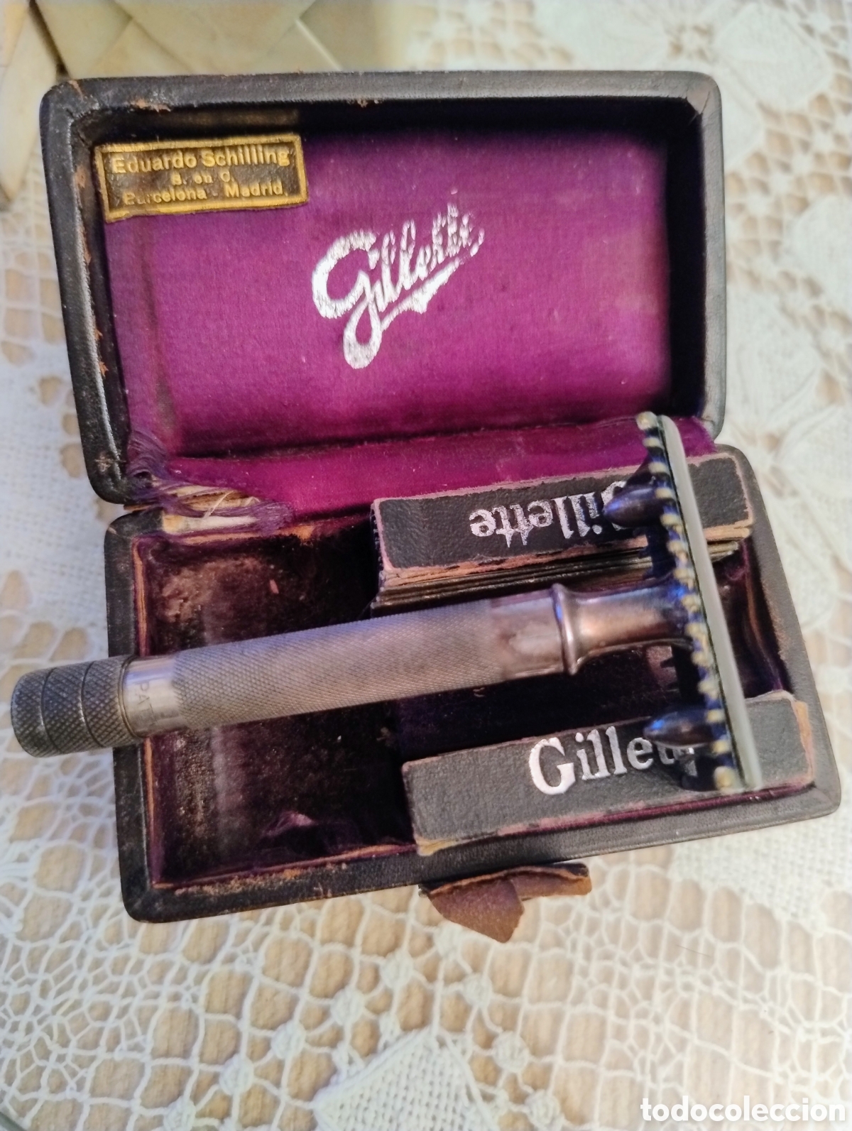 Coleccionismo: Caja de afeitar Gillette 1920 - Foto 6
